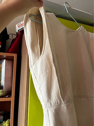 Pull and Bear Pull & bear keten ekru elbise