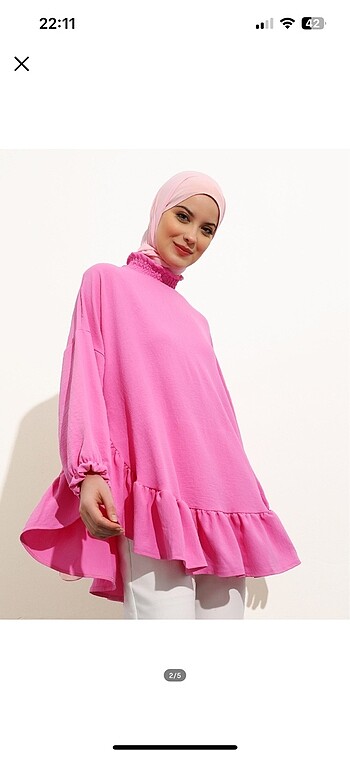 Refka Tesettür Giyim Pembe tunik