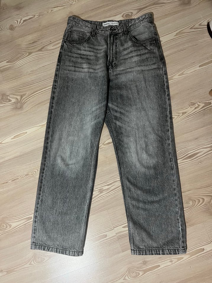 Açık Gri Bershka Baggy Jean 42 beden - Görsel 2