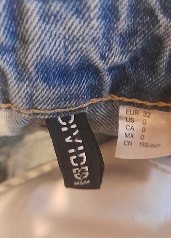 32 Beden mavi Renk H&M Açık Mavi Baggy Kot