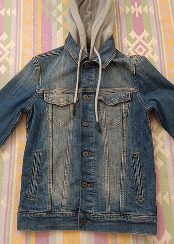 Mavi Jeans Kapüşonlu Düğmeli Mavi Denim Ceket