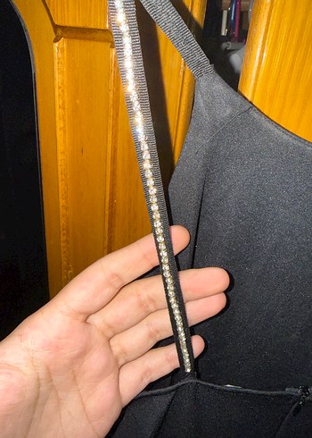 Siyah Kemerli Kadın Uzun Tulum - Görsel 4