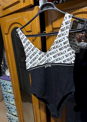 Siyah Kemerli Baskılı Kadın Mayo - Görsel 2