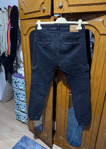 Kemer Detaylı Siyah Bağlama Desenli erkek Kot Pantolon - Görsel 2