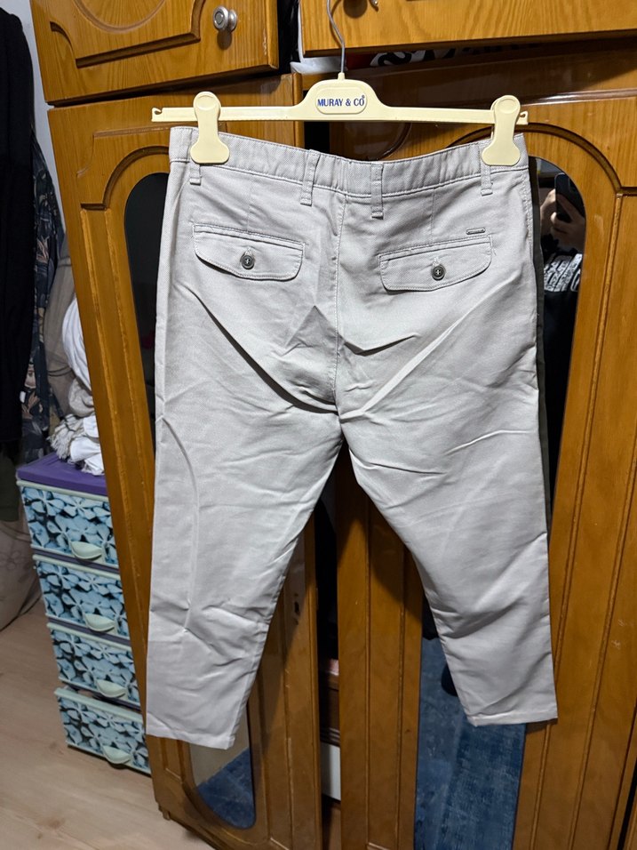 Bej Pamuklu Erkek Günlük Pantolon - Görsel 3