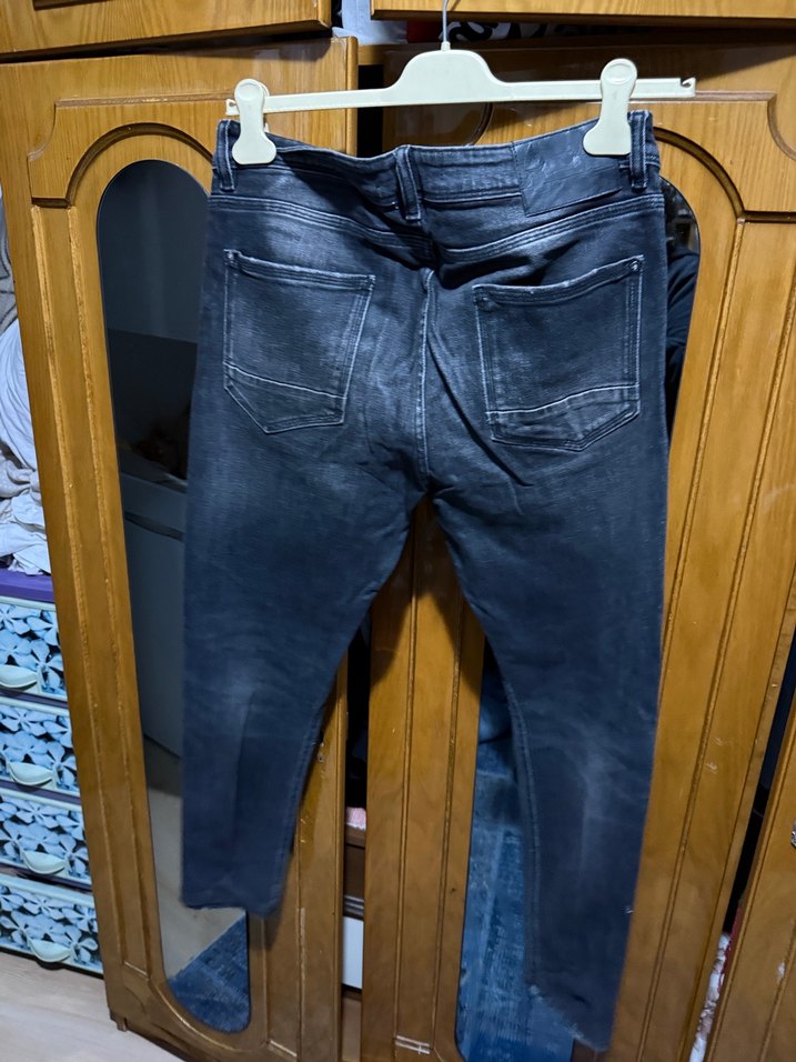 Gri Erkek Bol Kesim Kot Pantolon - Görsel 3