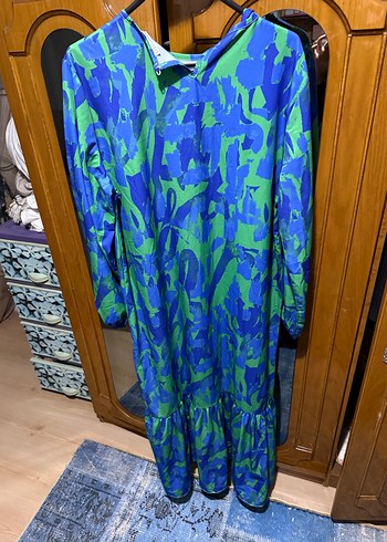 Renkli Batik Desenli Kadın Uzun Elbise - Görsel 2