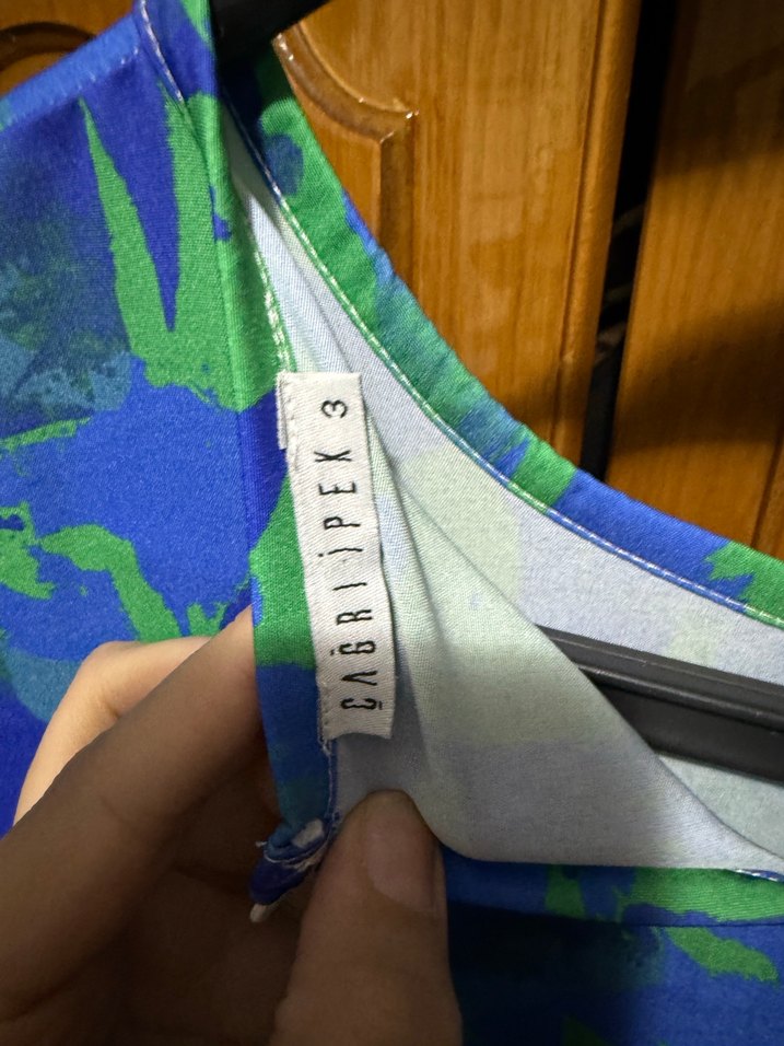 Renkli Batik Desenli Kadın Uzun Elbise - Görsel 3