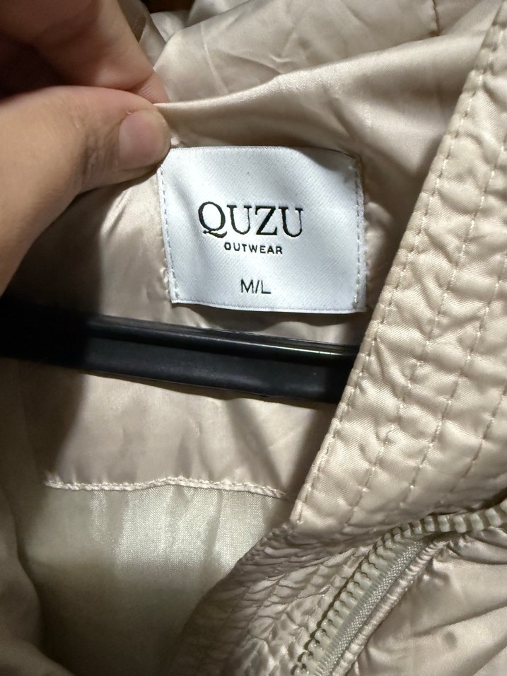 Kadın Beyaz Uzun Fermuarlı Kışlık Mont - Görsel 2