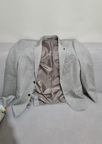 Gri Düz Desenli Erkek Ceketi - Görsel 4