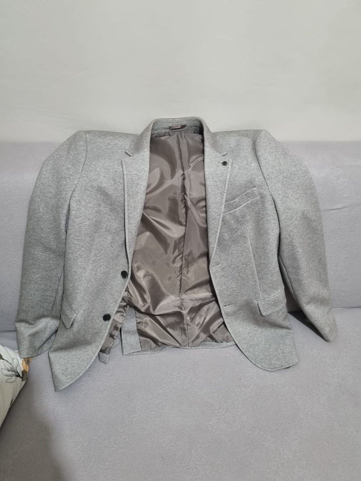 Gri Düz Desenli Erkek Ceketi - Görsel 4