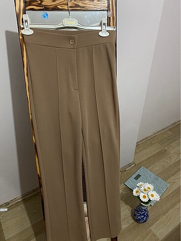 40 Beden İspanyol paça pantolon camel