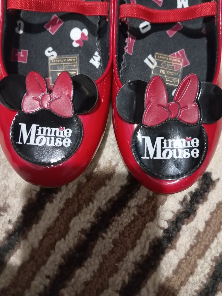 Kız Çocuk Kırmızı Minnie Mouse Babet - Görsel 2