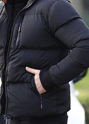 m Beden siyah Renk Dens mood erkek şişme mont