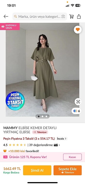 Diğer Yeşil midi elbise