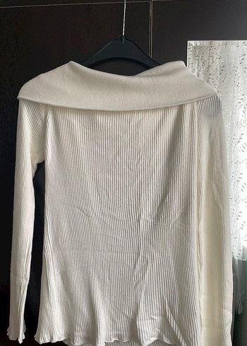 Beyaz Balıkçı Yaka Piliseli Kadın Triko - Görsel 3