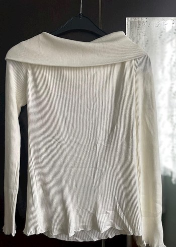 Beyaz Balıkçı Yaka Piliseli Kadın Triko - Görsel 2