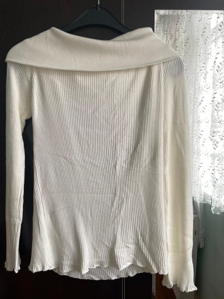 Beyaz Balıkçı Yaka Piliseli Kadın Triko - Görsel 4