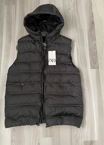 Siyah Kapüşonlu Kadın Şişme Yelek - Görsel 8