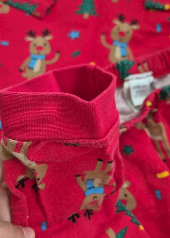 4 Yaş Beden kırmızı Renk Kız erkek Çocuk Kırmızı yılbaşı Pijama Takımı