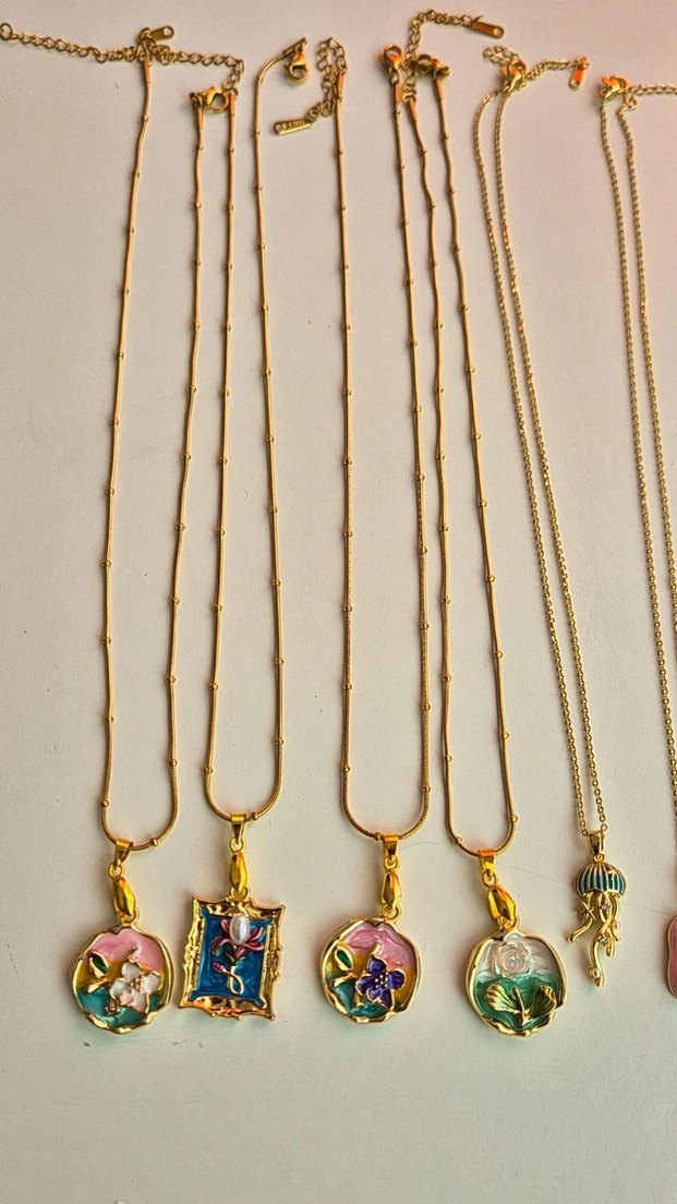 Gold Mini Zincir Detaylı Bohem Kadın Kolye - Görsel 2