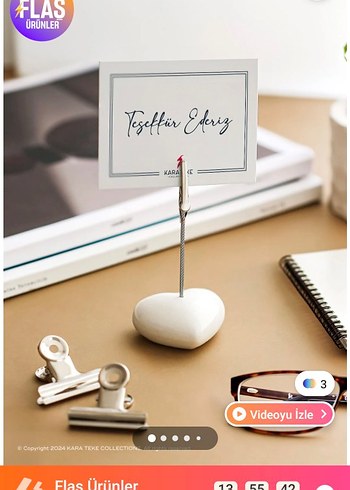 Beyaz Kalp Şeklinde Not Tutucu - Görsel 2