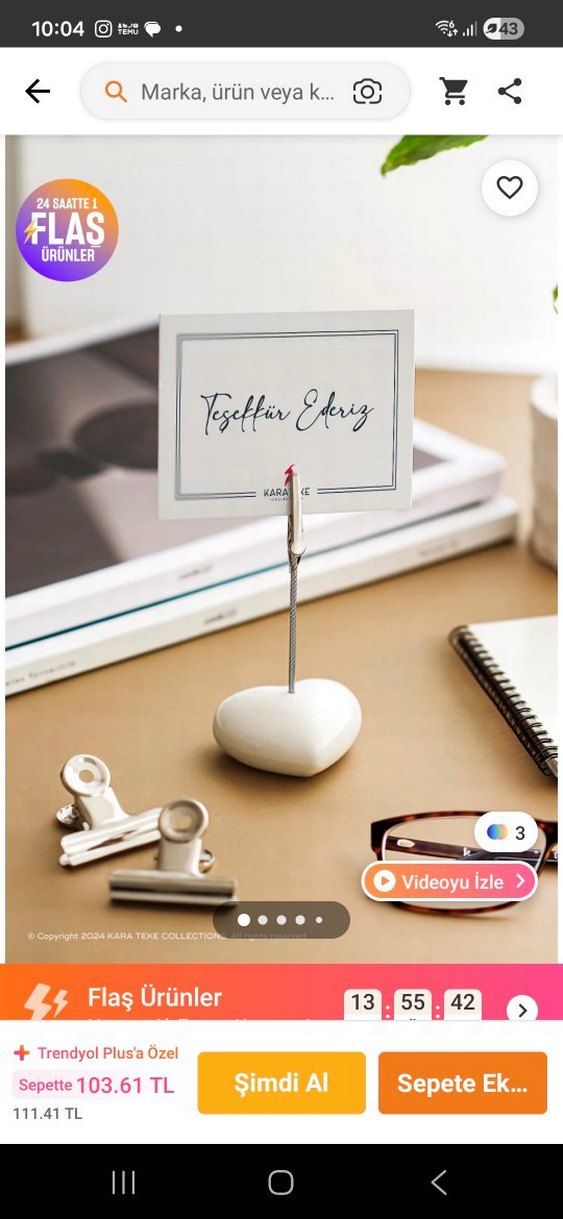 Beyaz Kalp Şeklinde Not Tutucu - Görsel 2