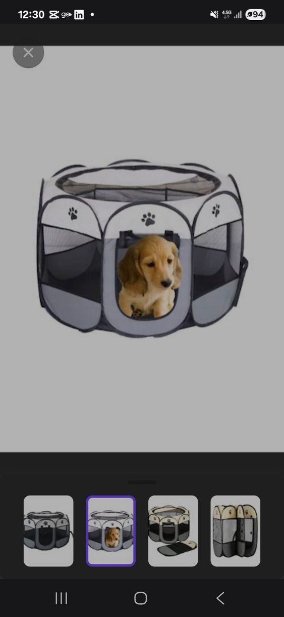 Gri Katlanabilir Evcil Hayvan Oyun Alanı - Görsel 2