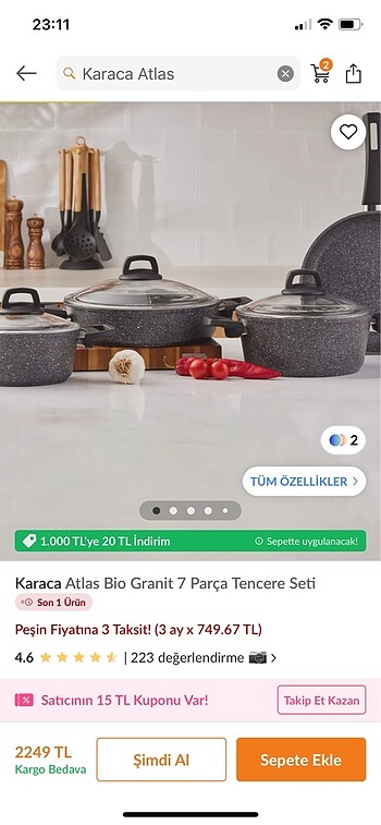 Karaca Granit Tencere Takımı