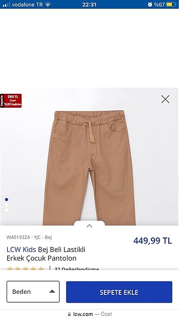 Erkek çocuk pantolon