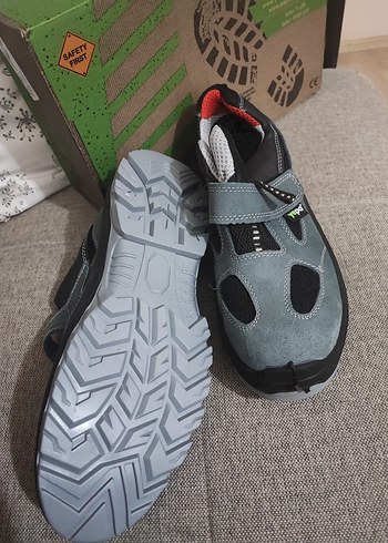 Gri Erkek İş Ayakkabı Velcro Bantlı - Görsel 7