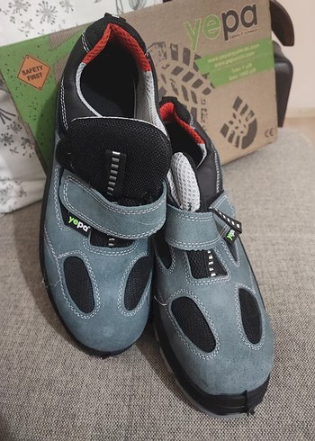 Gri Erkek İş Ayakkabı Velcro Bantlı - Görsel 4