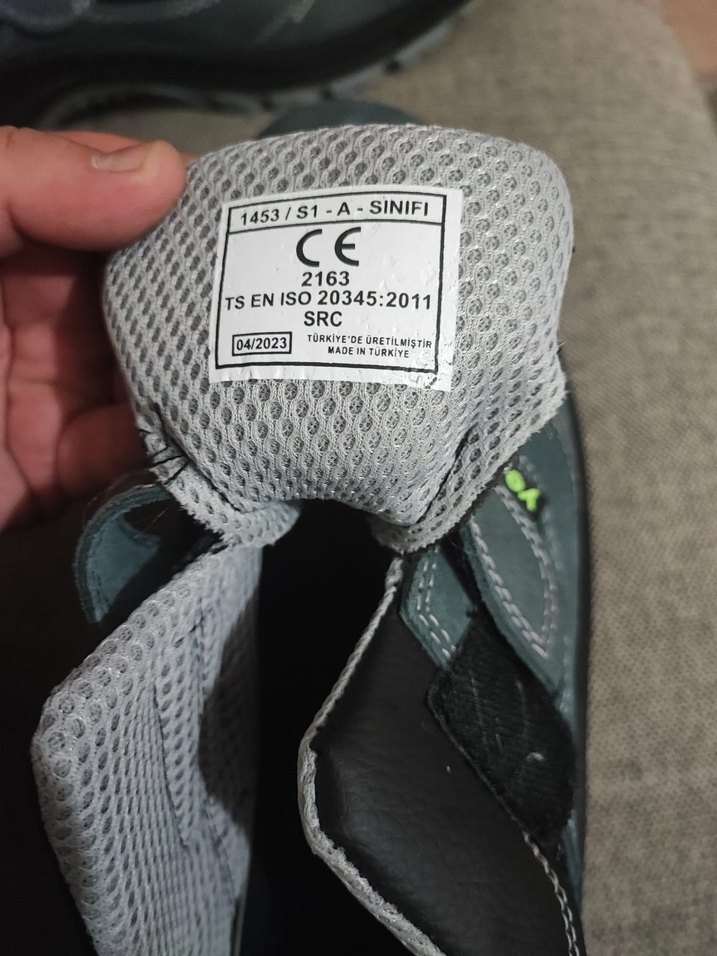 Gri Erkek İş Ayakkabı Velcro Bantlı - Görsel 3