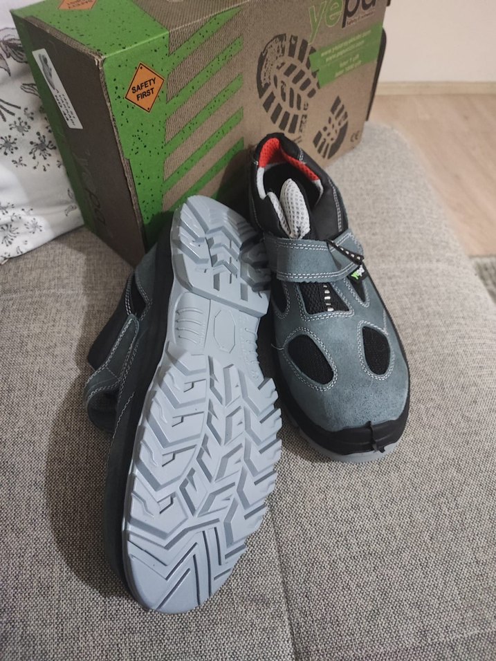 Gri Erkek İş Ayakkabı Velcro Bantlı - Görsel 5