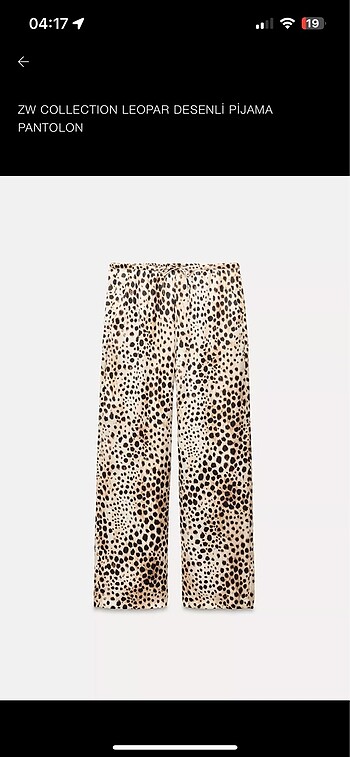 zara saten leopar pantolon