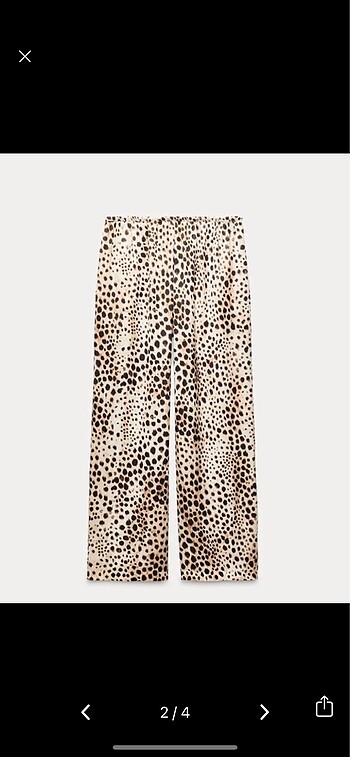 Zara zara saten leopar pantolon