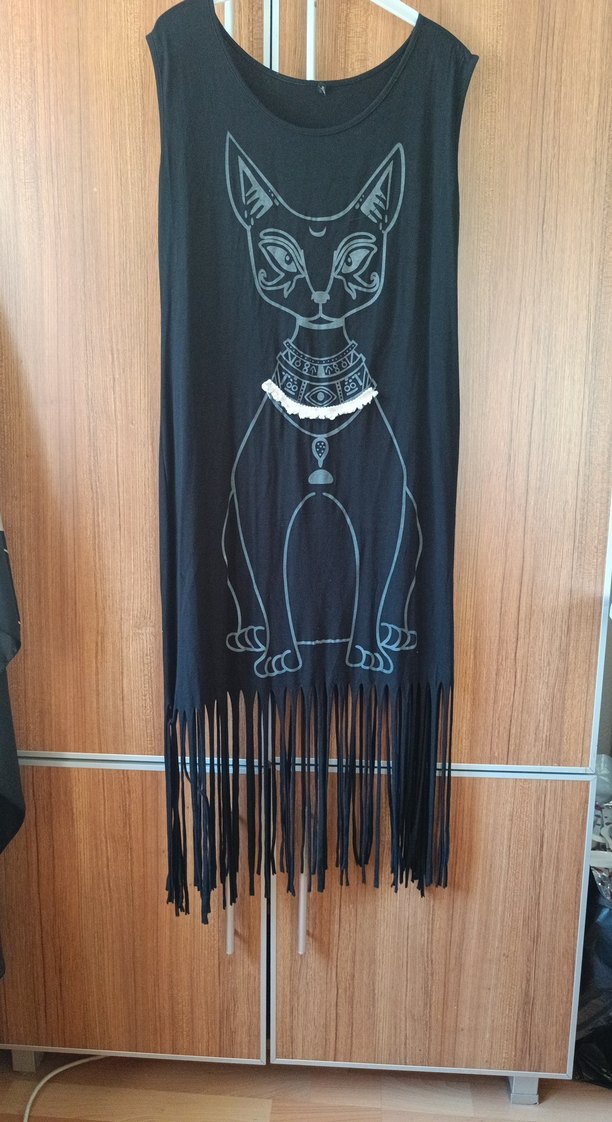 Siyah Gotik Püsküllü Kedi Kıyafeti - Görsel 4