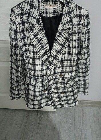 Siyah Beyaz Blazer ceket