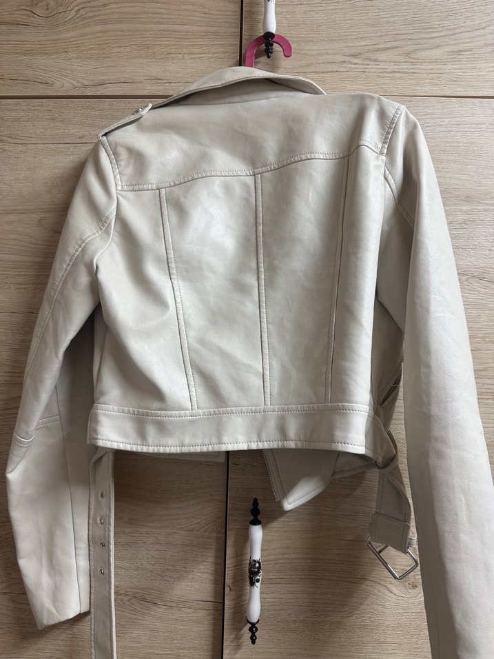 Bej Deri Kadın Ceket - Görsel 3