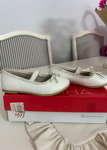 Krem H&M Kız Çocuk Fiyonklu Babet 24 no - Görsel 6