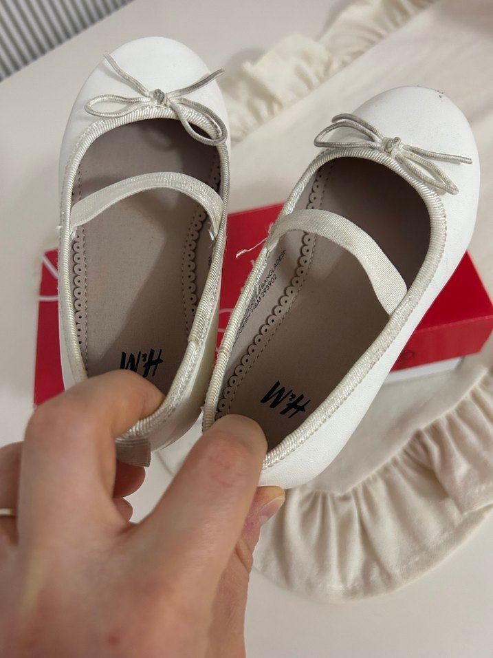 Krem H&M Kız Çocuk Fiyonklu Babet 24 no - Görsel 5