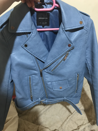Diğer Mavi biker ceket