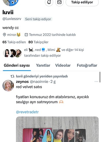 Red Velvet Üyeleri Fotoğraflı Kartlar