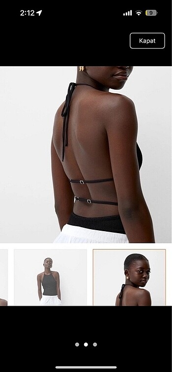 Bershka dokulu halter yaka body ARIYORUM SİYAH VEYA BEYAZ L BEDE
