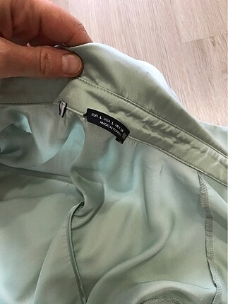 Zara su yeşili saten gömlek