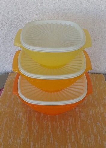 Tupperware yıldız kaplar 3lü set 830ml-1.5lt-2.5lt