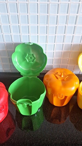 Beden çeşitli Renk Tupperware biber sakla kapları