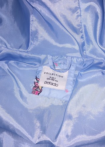 Kız Çocuk Mavi Kapüşonlu Baskılı Yelek - Görsel 2