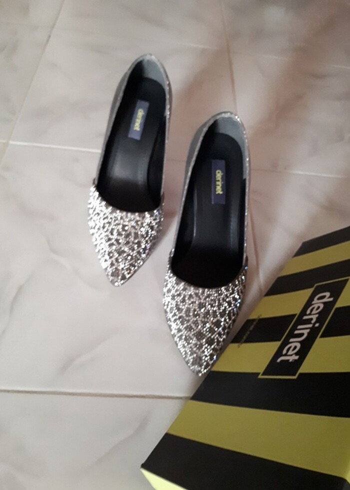  Abiye ince topuklu ayakkabi taşlı ve kalitelidir - Görsel 5