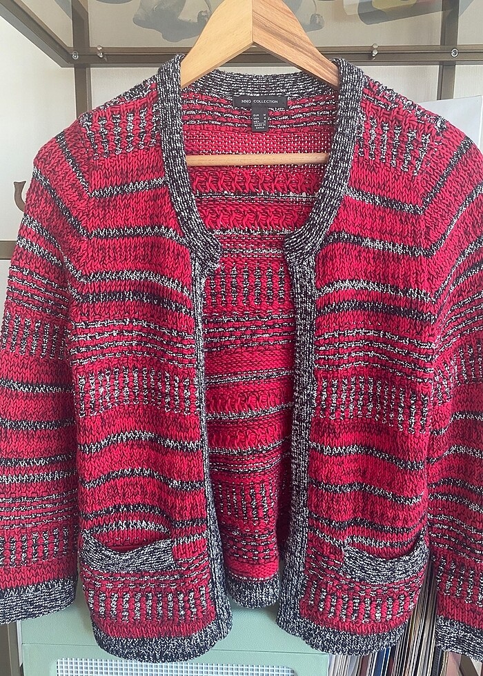 Mango Kırmızı Hırka - Görsel 3